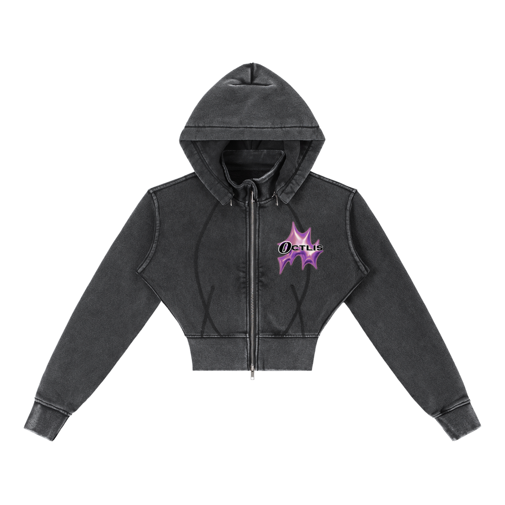OCTLIS “P1NKED” Women Cropped Zip Up