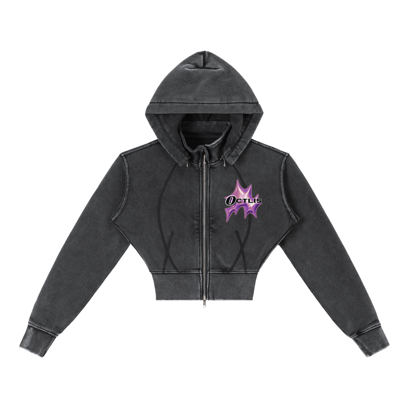 OCTLIS “P1NKED” Women Cropped Zip Up